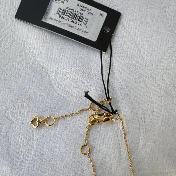 Kate Spade Gold Tone CZ Crystal Star Pendant Necklace Chic Fashion Trendy Style - Picture 11 of 14